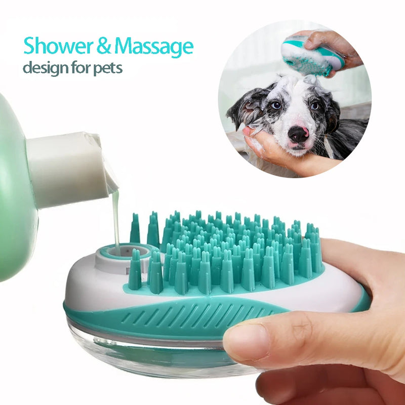 🛁🐾 Escova de Banho 2 em 1 para Cães e Gatos — Banho, Massagem e Higiene em Um Só Produto!