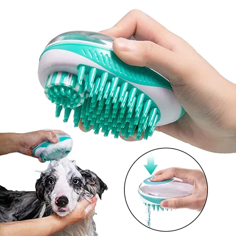 🛁🐾 Escova de Banho 2 em 1 para Cães e Gatos — Banho, Massagem e Higiene em Um Só Produto!