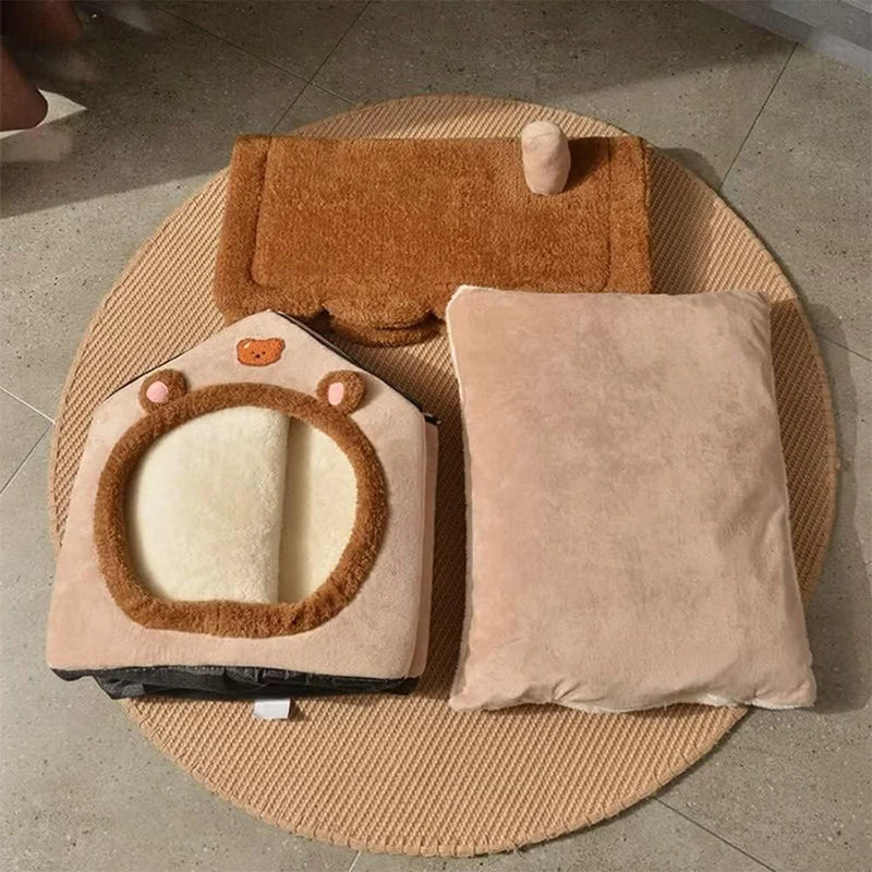 🏡 Caminha Casa para Pets – Estilo Desenho Animado com Super Conforto