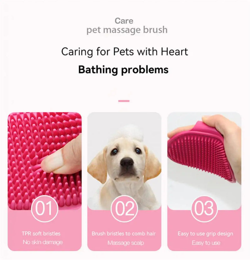 🛁🐾 ESCOVA DE BANHO E MASSAGEM PARA PETS. Limpeza, massagem e cuidado – tudo com uma só escova!