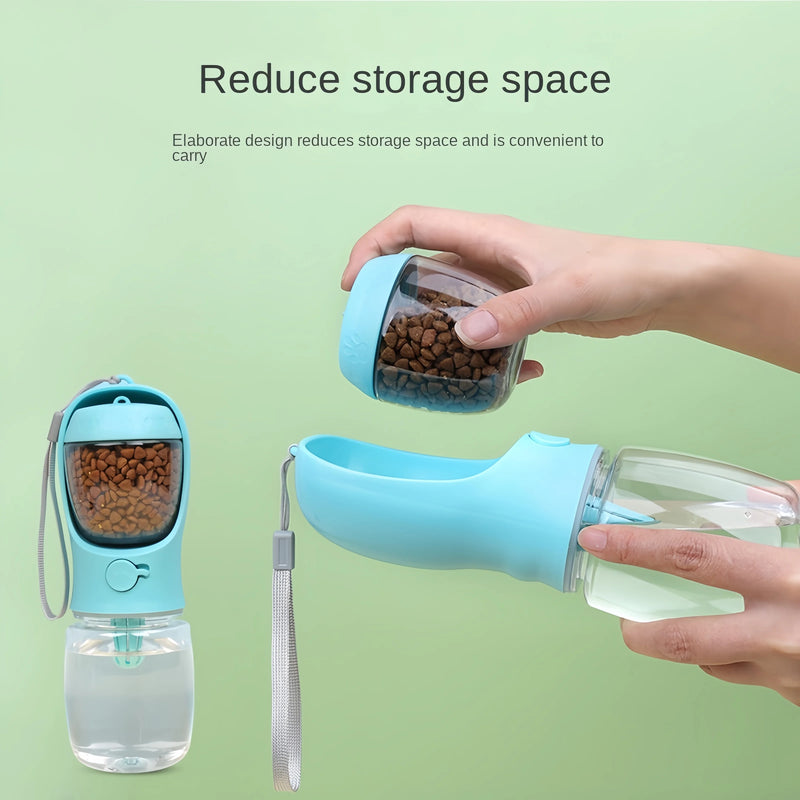 🚰🐾 Garrafa de Água Portátil 2 em 1 para Cães e Gatos – Hidratação e Alimentação Sempre à Mão!