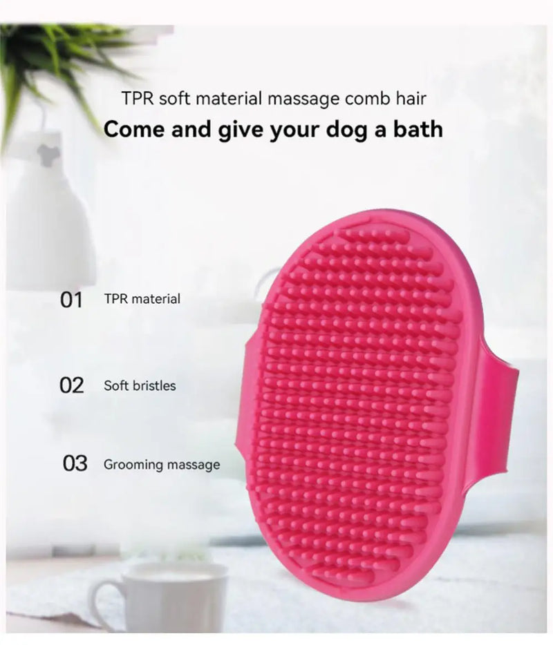 🛁🐾 ESCOVA DE BANHO E MASSAGEM PARA PETS. Limpeza, massagem e cuidado – tudo com uma só escova!