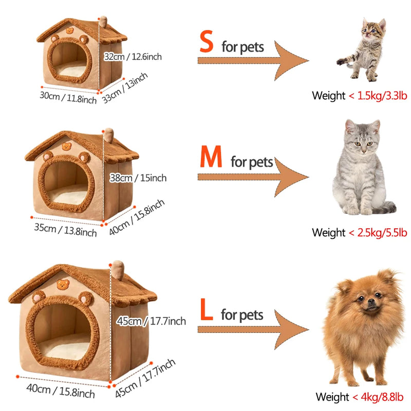 🏡 Caminha Casa para Pets – Estilo Desenho Animado com Super Conforto