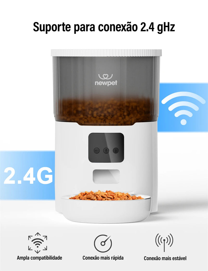 🍽️🤖 Alimentador Automático Inteligente 4L para Cães e Gatos – Praticidade e Controle na Alimentação do Seu Pet!