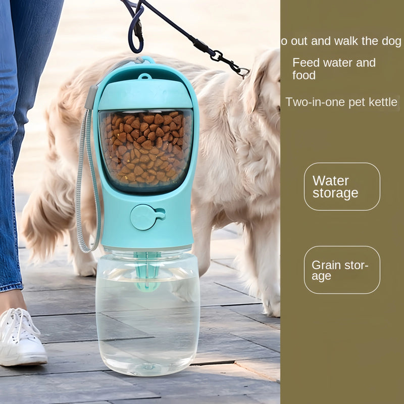 🚰🐾 Garrafa de Água Portátil 2 em 1 para Cães e Gatos – Hidratação e Alimentação Sempre à Mão!