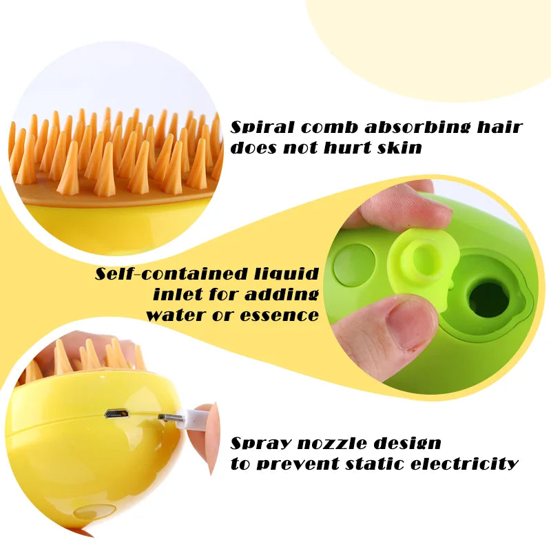🧼🐾 Escova Multifuncional a Vapor para Pets – Higiene, Conforto e Carinho em um só toque