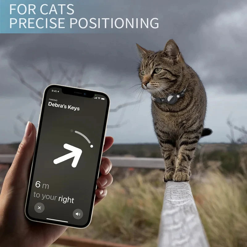🐱 Coleira Refletiva Ajustável para Gatos com Suporte para AirTag + Sino Integrado